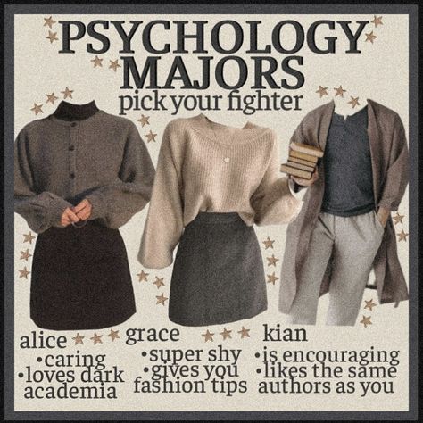 Psychology Major Outfits, Vision Board Psychology, Psychiatrist Outfit, Outfits Academia, Psychologist Outfit, Fashion Psychology, Dark Academia Outfits, Psychology Major, Academia Outfits