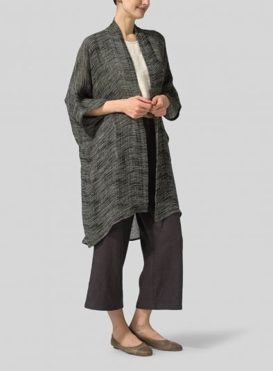 Gauze Linen Longline Oversized Cardigan - Plus Size Miss Me Outfits, Vivid Linen, Open Jacket, Linen Jackets, Linen Short, Linen Shop, Oversized Cardigan, Cardigan Fashion, Linen Clothes