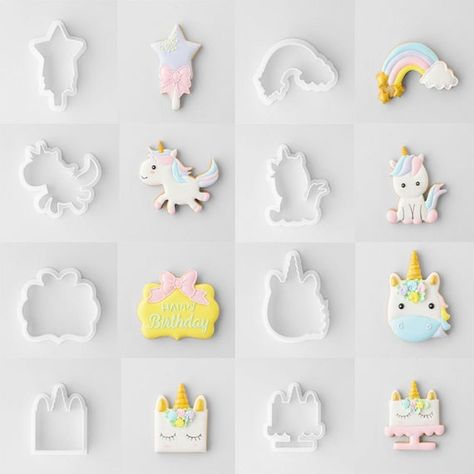 Pancake Molds, Unicorn Cookies, Zucchini Cake, Fondant Cookies, Unicorn Theme, Cookie Molds, Unicorn Cake, Unicorn Birthday Parties, Birthday Cookies