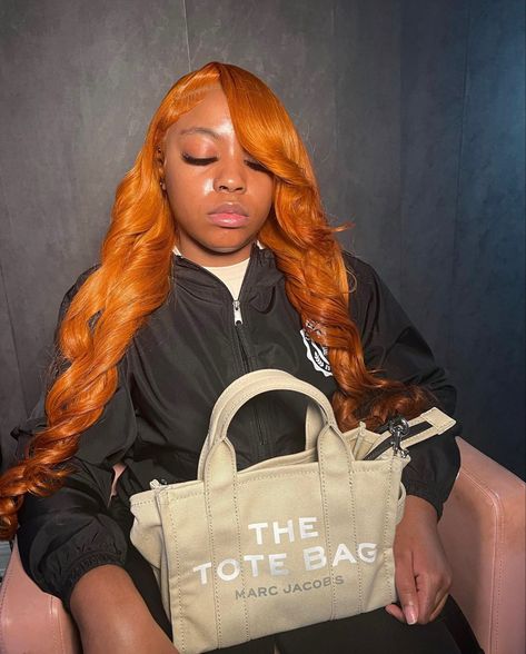 Ginger Photoshoot, Hair Color For Fall, Orange Wigs, Weave Hair Color, Colored Hairstyles, Ginger Wig, Color Wigs, Frontal Wig Hairstyles, Perfect Hair Color