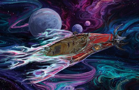 Spaceship In Space, Space Art Wallpaper, Dungeons And Dragons 5e, Knight Games, Space Fantasy, Space Pirate, Space Ships, Treasure Planet, Dnd Art