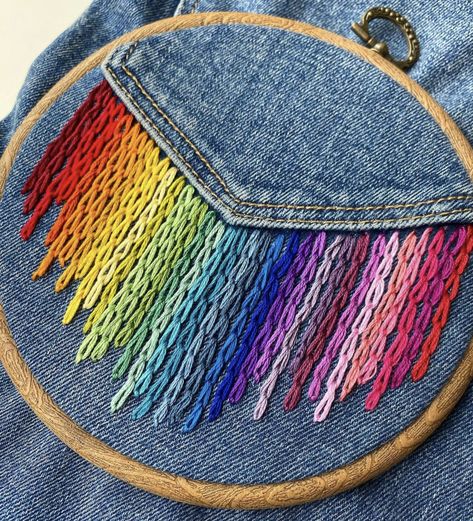 Embroidery Jeans Diy, Basic Hand Embroidery Stitches, Clothes Embroidery Diy, Simple Hand Embroidery Patterns, Denim Embroidery, Diy Embroidery Patterns, Basic Embroidery Stitches, Embroidery On Clothes, 자수 디자인