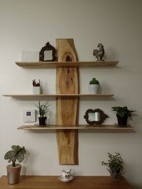 Hanging Bathroom Shelves, Rustic Wooden Shelves, Wood Pallet Wall, Wood Bookshelves, Iron Stand, Wood Wall Shelf, Wood Floating Shelves, Branch Decor, Rustic Shelves