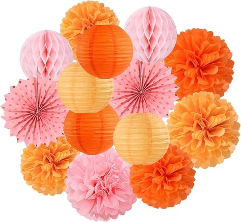 Beige-Orange Peach Fall Party-Decorations Paper-Lanterns- 14pcs Autumn Thanksgiving Harvest Birthday Boho Streamers Fan,Tissue Pom Poms, Baby Bridal Shower Wedding Engagement Decor : Amazon.co.uk: Home & Kitchen Groovy Thanksgiving, Harvest Festival Decorations, Friendsgiving Decorations, Fall Party Decorations, Tissue Pom Poms, Orange Party, Tissue Paper Pom Poms, Paper Fan, Ball Birthday