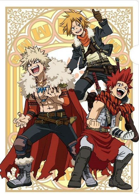 Bnha Fantasy Au Official Art, Bakugou Kirishima, Academia Wallpaper, Kirishima Eijirou, Boku No Hero Academia Funny, My Hero Academia Episodes, My Hero Academia Manga, Izuku Midoriya, Anime Poses