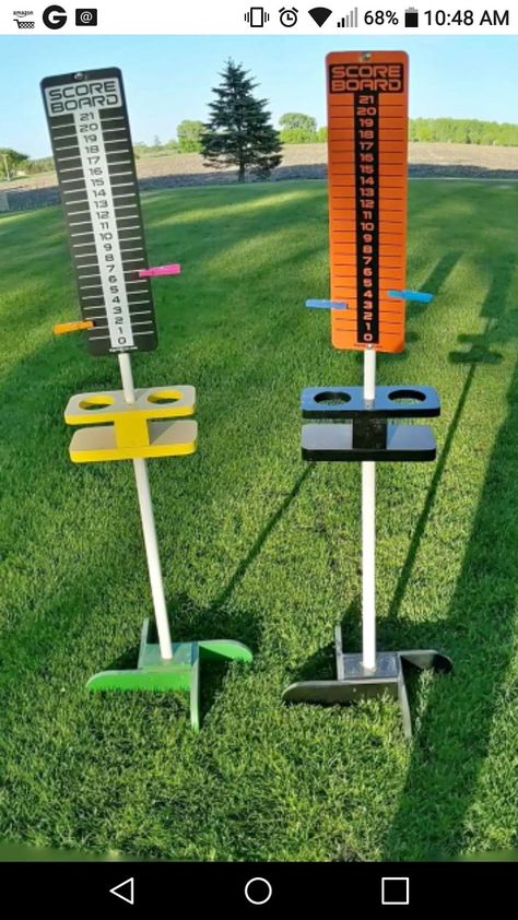 Corn Hole Backyard Area, Washer Game Board, Garage Games, Washer Game, Backyard Games Diy, Cornhole Scoreboard, Washers Game, Bean Bag Boards, Yard Game