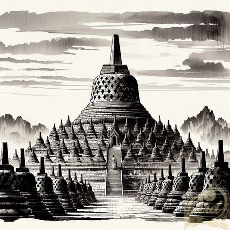 https://card9.com/ai/borobudur-temple-magelang Borobudur Art, Borobudur Temple, Inktober 2024, Cats Art Drawing, Background Wedding, Tv Units, Cats Art, July 15, Yogyakarta