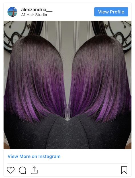 Purple Ombre Bob Hair, Brown To Purple Balayage Straight Hair, Black To Purple Ombre Hair Short, Purple Balayage Straight Hair, Purple Highlights Straight Hair, Purple Highlights Brown Hair Straight, Brown To Purple Ombre Hair Short, Light Purple Balayage, Purple Hair Straight