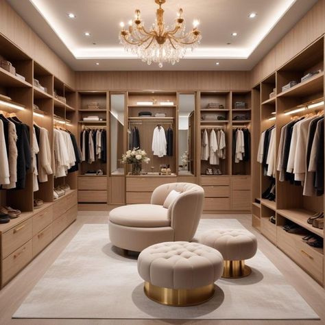 Walk In Closet Luxury, Wooden Closet, Dream Closet Design, Walk In Closet Design, Closet Design Layout, Closet Layout, Architecture Model House, Dressing Rooms, غرفة ملابس