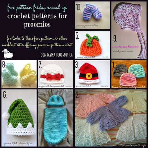 Free Crochet Patterns For Preemies Preemie Crochet Patterns Free, Micro Preemie Crochet Patterns, Preemie Crochet Patterns, Crochet Patterns For Hats, Crochet Preemie Hats, Preemie Crochet, Preemie Hats, Baby Crochet Patterns, Preemie Baby