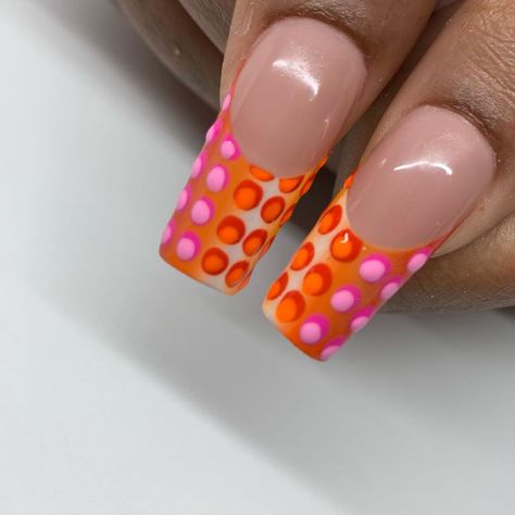 nailedbytav Signature Nails, Peace Nails, Retro Nails, Nail Art Disney, Nail Design Inspiration, Neon Nails, Acrylic Nails Coffin, Orange Nails, Dream Nails