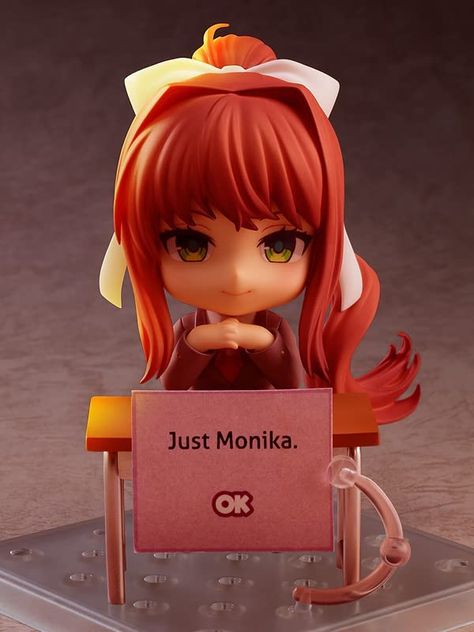 Just Monika, Игрушки Funko Pop, Nendoroid Anime, Face Plates, Doki Doki Literature Club, Desk And Chair, Anime Figurines, Doki Doki, Literature Club