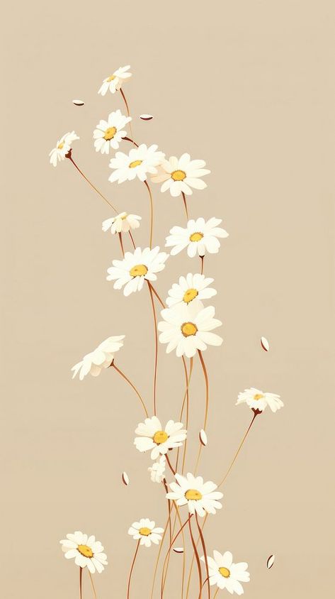 Daisy flowers cute wallpaper plant | Premium Photo Illustration - rawpixel Sunflower And Daisy Wallpaper, Plant Phone Background, Daisy Art Wallpaper, Daisy Wallpaper Iphone Aesthetic, Doodle Wallpaper Aesthetic, Daisy Flower Aesthetic Wallpaper, Iphone Wallpaper Doodle, Doodle Iphone Wallpaper, Daisy Iphone Wallpaper