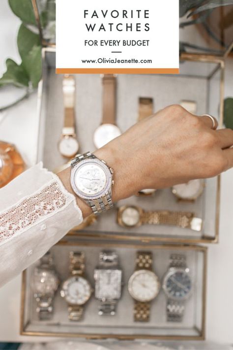 Favorite Watches for Every Budget | watches | accessories | contemporary watches | classic watches | favorite watches || Olivia Jeanette #watches #accessories Trendy Watches Women Fashion, Affordable Watches Women, Olivia Jeanette, Classic Watch Women, Brand Watches Women, Classy Edgy, Everyday Watch, Classy Watch, Trendy Watches