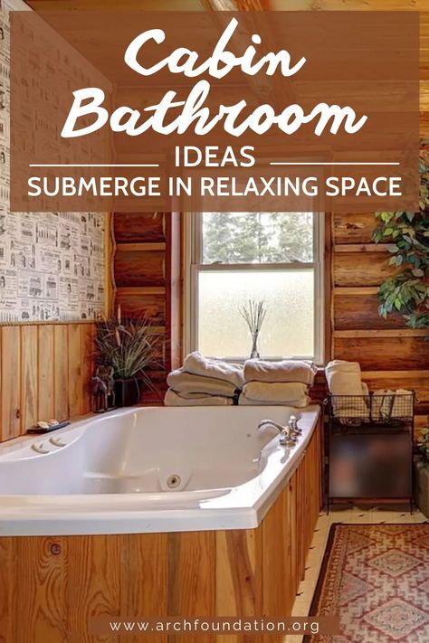 22+ Cabin Bathroom Ideas - Submerge In Relaxing Space 2024 Cabin Bathroom Ideas, Rustic Cabin Bathroom, Log Cabin Bathroom, Cottage Style Bathrooms, City Bathrooms, Cabin Bathroom, Rustic Log Cabin, Cabin Bathrooms, Relaxing Space