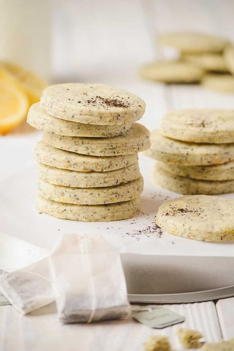 Earl Grey Shortbread Cookies Earl Grey Shortbread Cookies, Earl Grey Shortbread, Earl Grey Cookies, Lapis Surabaya, Homemade Shortbread, Theme Cookies, Homemade Strawberry Jam, Recipes Cookies, Shortbread Cookie Recipe