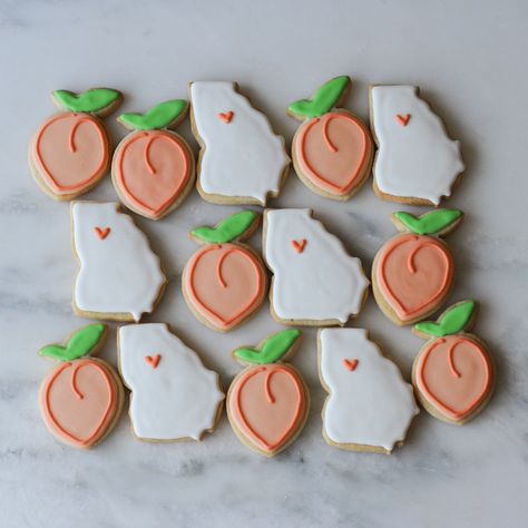 Peach Bridal Showers, Peach Nursery, Cookie Contest, Peach Cookies, Peach Baby Shower, Baby Stella, Peach Party, Spring Cookies, Creative Cookies