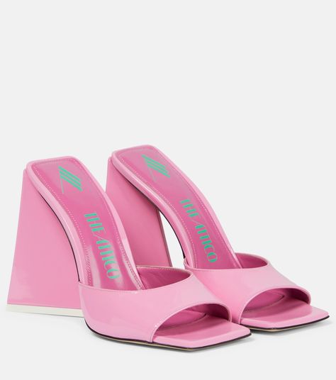 Devon Patent Leather Mules in Pink - The Attico | Mytheresa The Attico Heels, Attico Heels, Attico Shoes, Casual Ballet Flats, Heels Pink, The Attico, Designer Pumps, Pink Pumps, Sheepskin Boots