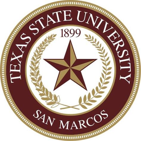 Texas State University at San Marcos seal Texas State Bobcats, Round Rock Texas, College Acceptance, Student Government, Spring School, Texas State University, University Logo, South Texas, College Logo