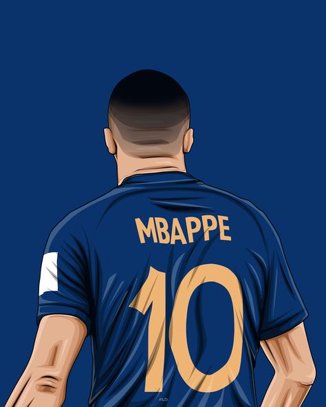 France Football Shirt, World Best Football Player, Mbappe France, Football Player Drawing, Portugal Soccer, Football Artwork, Football Drawing, Real Madrid Team, Soccer Art