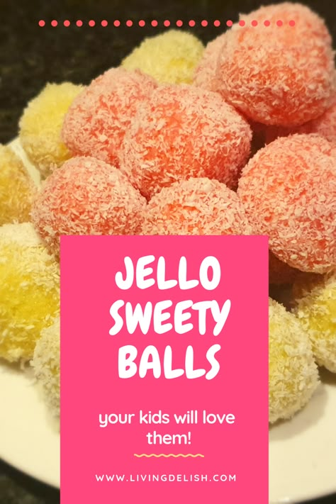 Jello Balls Recipe, Jelly Balls Recipe, Christmas Jello Balls, Cream Cheese Ball Dip, Jello Candy Recipe, Jello Balls, 2 Ingredient Cakes, Christmas Jello, Peach Jello