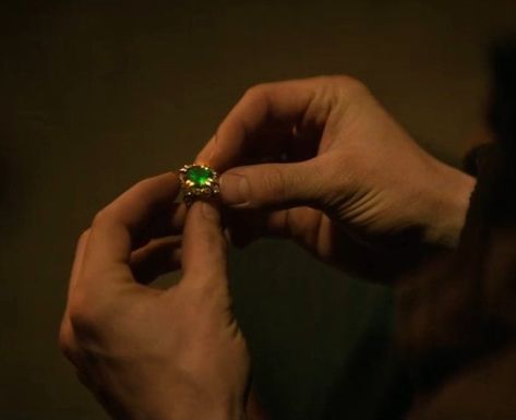 Lantsov Emerald, Sturmhond Aesthetic, Privateer Aesthetic, Nikolai Lantsov Aesthetic, King Of Scars, Nikolai Lantsov, Fantasy Shows, Aesthetic Rings, Bone Ring