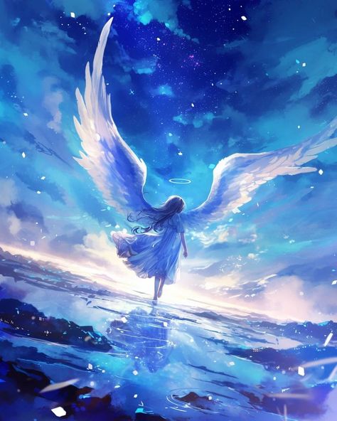 Angel Wallpaper Aesthetic, Ice Angel, Angel Princess, Pretty Artwork, Angel Wallpaper, Blue Angel, Demon Girl, Angel And Devil, Blue Angels