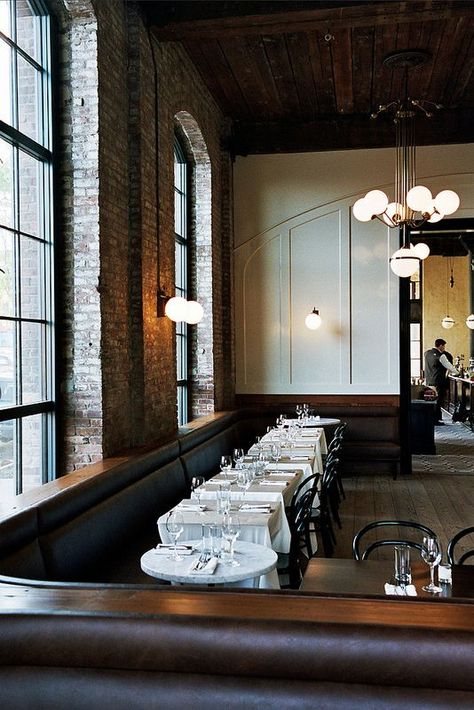 451 Fahrenheit, Brian Ferry, Wythe Hotel Brooklyn, Wythe Hotel, Decoration Restaurant, Huge Windows, Style Loft, Cafe Interior Design, Bar Area