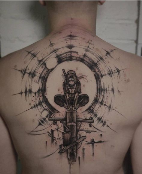 Naruto Back Tattoo Ideas, Naruto Back Tattoo, Naruto Sleeve, Itachi Tattoos, Itachi Tattoo Ideas, Naruto Tattoo Ideas, Itachi Tattoo, Gamer Tattoos, Tattoo Placements