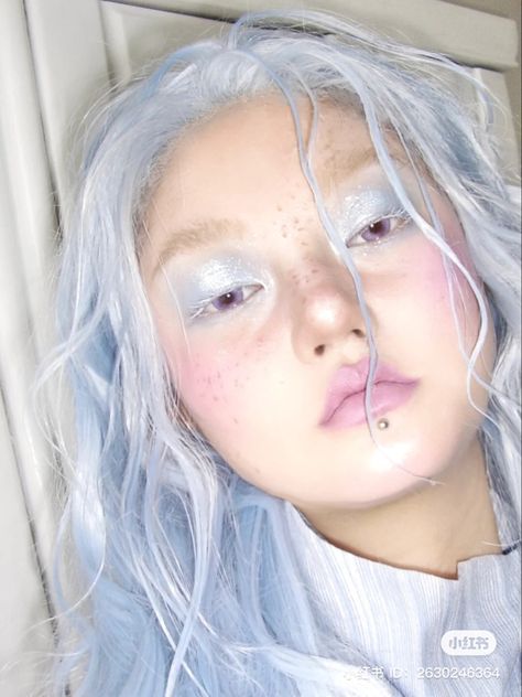 Snow Fairy Makeup, Snow Princess Makeup, Frosted Makeup Look, Snow Miser Makeup, Welkin Moon, Frosted Makeup, Ice Princess Makeup, Frosty Makeup, Snowflake Makeup