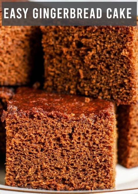 Easy Ginger Cake, Easy Gingerbread Cake Recipe, Ginger Bread Cake Recipe, Gingerbread Recipe Easy, Ginger Cake Recipe Easy, Christmas Spice Cake, Easy Gingerbread Cake, Gingerbread Loaf Cake, Ginger Cake Recipe