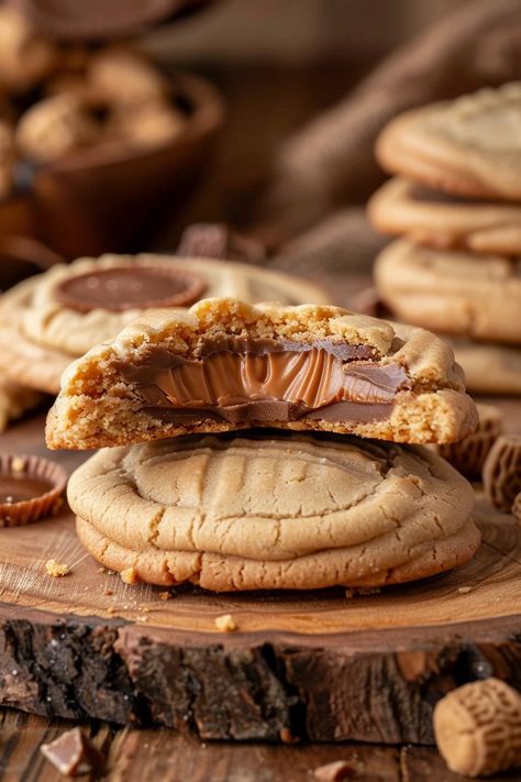 PEANUT BUTTER CUP COOKIES RECIPE - Emma's Cake Studio Cup Cookies Recipe, Soft Chewy Peanut Butter Cookies, Oreo Cupcake Recipe, Cookie Recipes Decorating, Cup Cookies, Dump Cake Pumpkin, Peanut Butter Cup Cookies, Chewy Peanut Butter Cookies, Raspberry Cookies