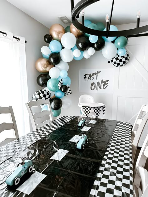 First Birthday Themes Cars, Fast One Birthday Food Ideas, Car First Birthday Cake, First Lap Birthday Party Cake, Racing Smash Cake, First Lap Around The Track Birthday Cake, Muted Race Car Birthday, First Lap Birthday Cake, Car Theme 1st Birthday Party