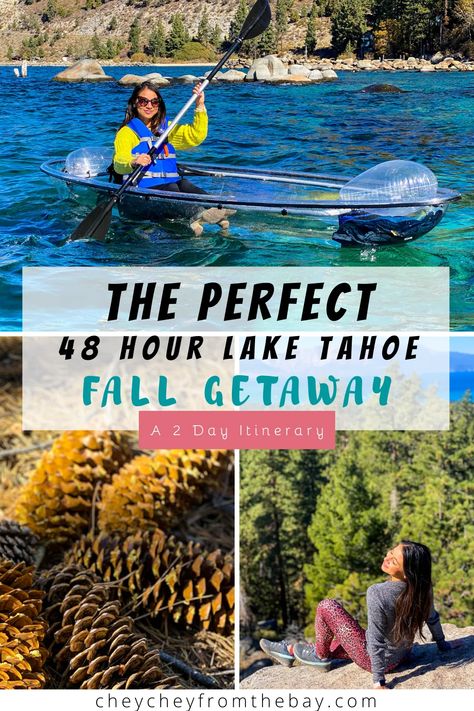 Fall In Lake Tahoe, Lake Tahoe Itinerary Fall, Lake Tahoe Fall Vacation, South Lake Tahoe Fall, Lake Tahoe Fall Outfits, Fall Itinerary, Lake Tahoe Fall, Lake Tahoe Trip, Hiking Fall