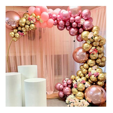 Ariana Birthday, Bday Balloons, Rose Balloon, Balloon Arch Diy, Balloon Wreath, Deco Ballon, Gold Foil Balloons, House Moving, Balloon Chain