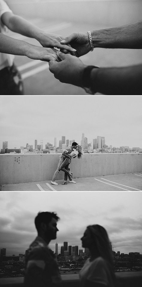 Rooftop Couple Shoot, Casual Rooftop Engagement Photos, Skyline Couple Photoshoot, Urban Rooftop Photoshoot, Urban Photography Couple, Rooftop Engagement Shoot, Urban Wedding Photoshoot, Engagement Shoot City Photo Ideas, Downtown Knoxville Photoshoot