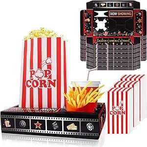 Movie Theater Snacks, Outdoor Movie Party, Gold Movie, Movie Night Popcorn, Snack Trays, Snack Boxes, Snack Organizer, Movie Night Snacks, Movie Snacks