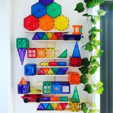 When Connetix become a #shelfiedecor feature! Looks like I’m not the only one who thinks our glimmering bevel tiles look pretty magical ✨... 📸 @for.the.love.of.james.and.evie #connetixtiles #magnetictilestorage #magnetictileplayideas Bevelled Tiles, Magnetic Building Tiles, Magna Tiles, Magnetic Toys, Magnetic Tiles, Pattern Recognition, Marble Run, Open Ended Play, Small World Play