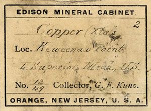 The Mineralogical Record - George F. Kunz 	48 x 35 mm, Label for a specimen in the collection which Kunz assembled for Thomas Edison. http://www.mineralogicalrecord.com/labels.asp?page=2&colid=487 Specimen Labels, Ephemera Diy, Shabby Chic Printables, Journal Printables Free, Journal Images, Vintage Ticket, Victorian Wallpaper, Free Vintage Printables, Old Letters