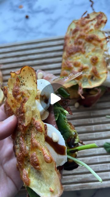 Potato Wraps Recipes, Healthish Snacks, Mozzarella Balsamic, Potato Wrap, Gluten Free Bread Machine, Pesto Spinach, Gluten Free Wraps, Parma Ham, Food Mat