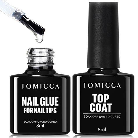 PRICES MAY VARY. 【8 in 1 Nail Glue】TOMICCA gel nail glue can be not only used for applying nail tips, but also can be used as base coat, rhinestone glue, blooming gel, slip solution, extension glue, strengthen gel, color mixing. 【Gel Top Coat】The top coat nail polish brings glossy mirror finish, also prevents nails from abrasion, clip and broken. 【Super Strong】The nail glue has light texture, with strong adhesion and durability, so that the nail tips or rhinestone will stick firmly to it and wil Nail Glue Gel, Blooming Gel, Top Coat Nail Polish, Coat Set, Gel Top Coat, Top Nail, Nail Glue, Light Texture, Nail Accessories