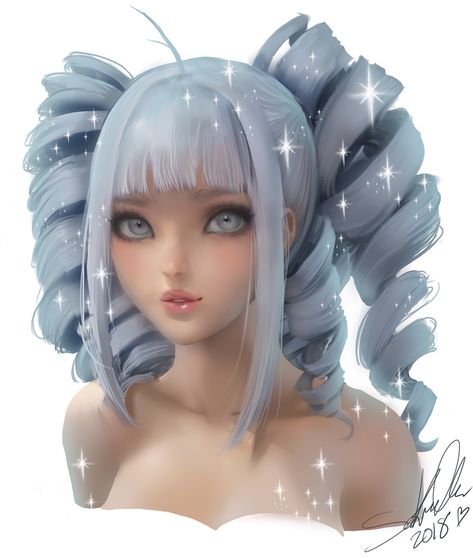 ArtStation - Term 91 JPG/PSD/video summary, sakimi chan Sakimichan Art, Different Colored Eyes, Anime Head, Story Ideas Pictures, Happy Holiday, Anime Eyes, Girls Cartoon Art, Female Character Design, Beautiful Fantasy Art