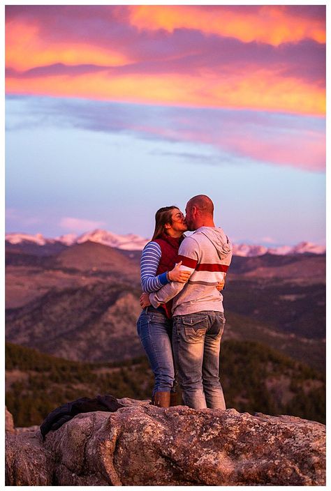 Mountaintop Proposal, Colorado Sunrise, Perfect Proposal, Engagement Inspiration, Rose Gold Band, Marriage Proposals, Mountain Top, Pull Off, Bouldering