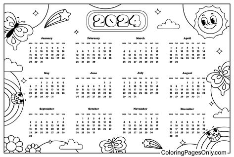 Cute Desk Calendar, Before The New Year, Landscape Calendar, Coloring Calendar, Easter Printables Free, Kids Focus, Cute Desk, Free Christmas Printables, Free Printable Worksheets