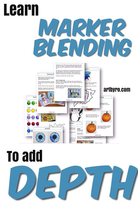 Blending With Markers, How To Shade With Markers, Marker Blending, Art Tutorials For Beginners, Depth Art, Stampin Up Markers, Blending Markers, Copic Markers Tutorial, Art Markers Drawing