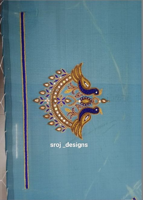 Peacock Hand Work Design, Aari Work Blouse Peacock Design, Simple Peacock Blouse Designs, Peacock Aari Work Blouse, Peacock Embroidery Designs Blouse, Peacock Design Aari Work Blouse, Peacock Aari Work Designs, Peacock Blouse Designs, Magam Work Designs