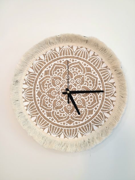 Excited to share the latest addition to my #etsy shop: Large Wall Clock Unique, Rustic Cottagecore Clocks for Wall, Boho art, Minimalist Modern Home Decor, White 14 Inch, Linen and Cotton https://etsy.me/3NRlu15 #bedroom #wall #beige #circle #white #bohemianeclectic Boho Clock, Boho Wall Clock, Macrame Modern, Rustic Cottagecore, Cottagecore Home Decor, Unique Macrame, Wall Clock Unique, Cottagecore Home, Living Room Clocks