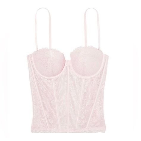 Size Medium Nwt Pink Lace Pink Lace Corset, Corset Bra Top, Pink Lace Tops, Lace Corset Top, Pink Corset, Corset Bra, White Corset, Lace Corset, Victoria Secret Bras