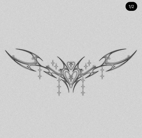 Sternum Tattoo Cybersigilism, Cybersigilism Sternum Tattoo, Waist Tattoos, Sailor Moon Tattoo, Eyeliner Tattoo, Flash Tattoo Designs, Cute Tiny Tattoos, Stomach Tattoos, Sternum Tattoo