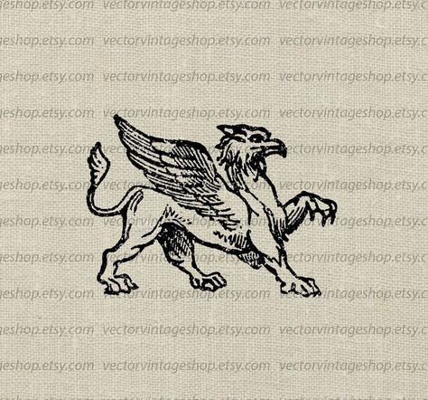 Logo With Wings Design, Griffin Symbol, Celtic Griffin, Griffin Artwork, Griffon Tattoo, Gryphon Tattoo, Griffin Drawing, Medieval Illustrations, Griffin Illustration